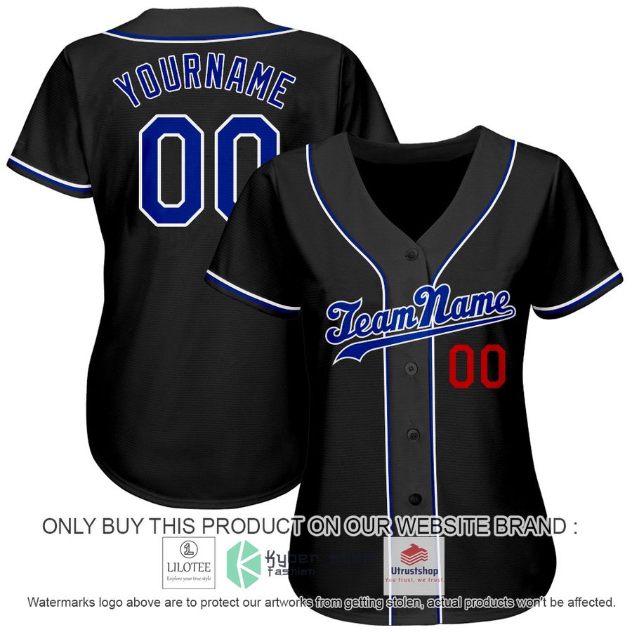 NEW Black Royal Red CUSTOM Baseball Shirt 2 personalized black royal red baseball jersey 2 95356