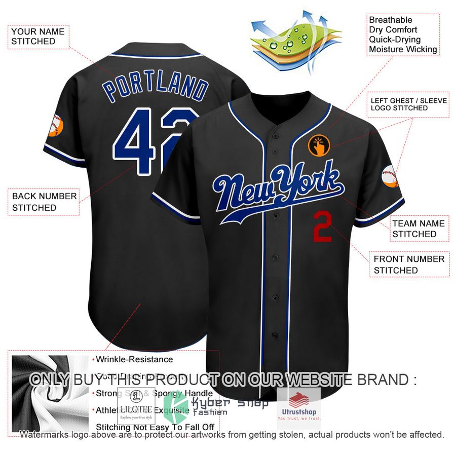 NEW Black Royal Red CUSTOM Baseball Shirt 3 personalized black royal red baseball jersey 3 35686
