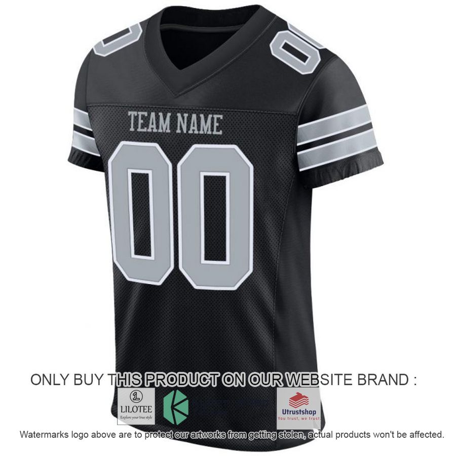 NEW Black Silver White CUSTOM Football Shirt 2 personalized black silver white football jersey 2 52709