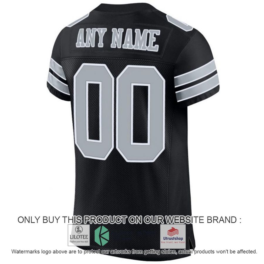 NEW Black Silver White CUSTOM Football Shirt 3 personalized black silver white football jersey 3 14504