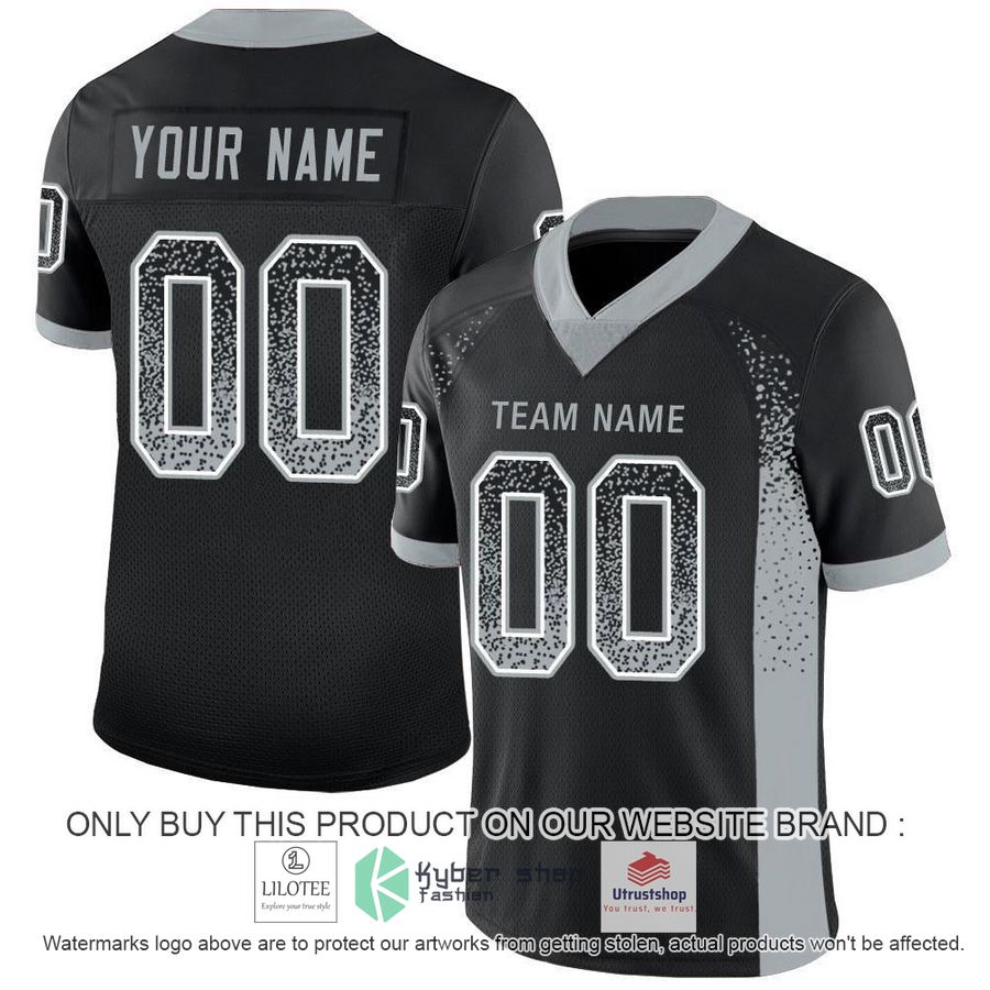 personalized black silver white mesh drift football jersey 1 92235
