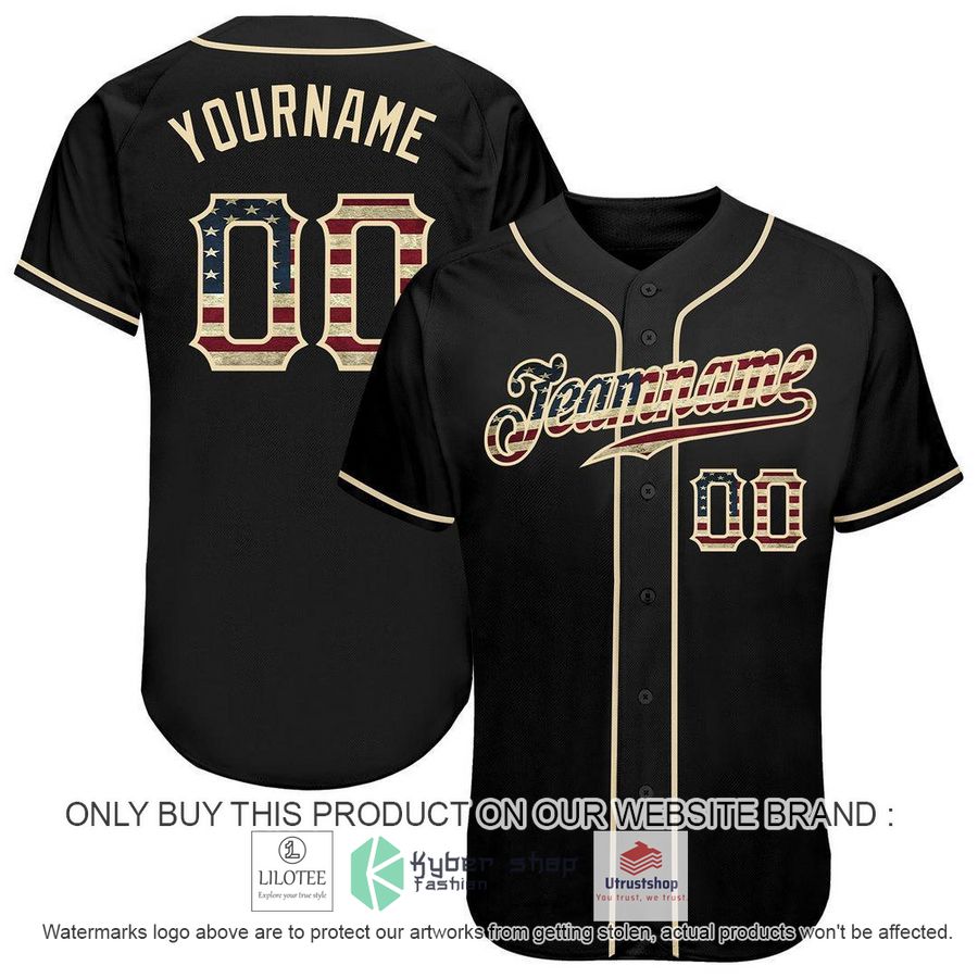 personalized black vintage usa flag cream baseball jersey 1 57847