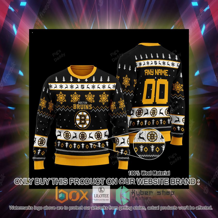 personalized boston bruins wool sweater 2 11886