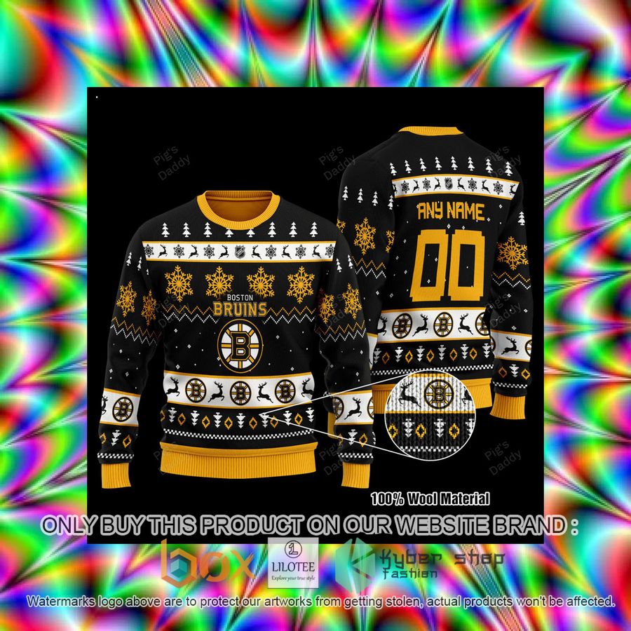 Personalized Boston Bruins Wool Sweater 3 personalized boston bruins wool sweater 3 40173