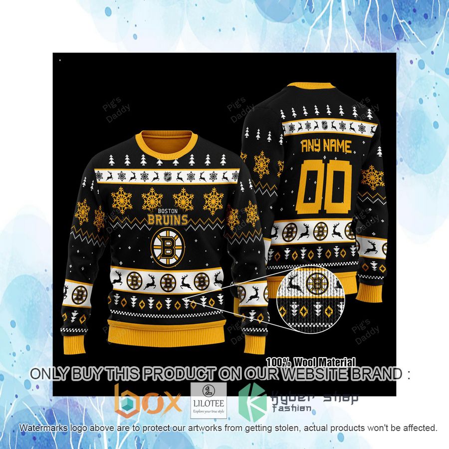 Personalized Boston Bruins Wool Sweater 4 personalized boston bruins wool sweater 4 44917