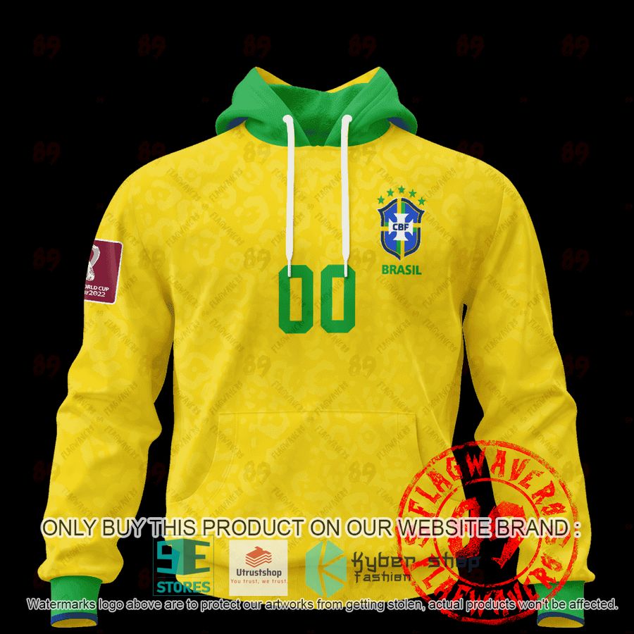 NEW Personalized Brazil Home World Cup 2022 yellow Hoodie, Shirt 2 personalized brazil home jersey world cup 2022 yellow shirt hoodie 1 12139