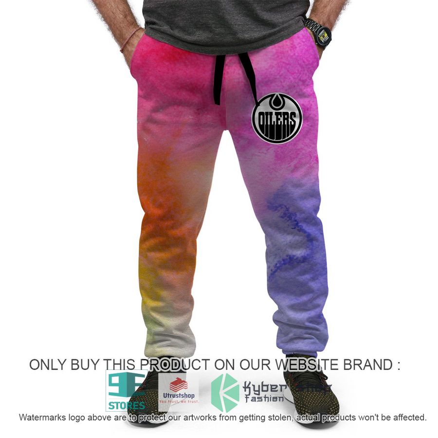 NEW Personalized Breast Cancer Edmonton Oilers Sweatpants 4 personalized breast cancer awareness nhl edmonton oilers hoodie long pants 4 56228