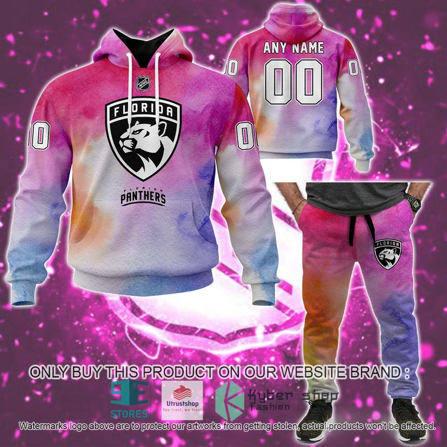 NEW Personalized Breast Cancer Florida Panthers Sweatpants 1 personalized breast cancer awareness nhl florida panthers hoodie long pants 1 37911