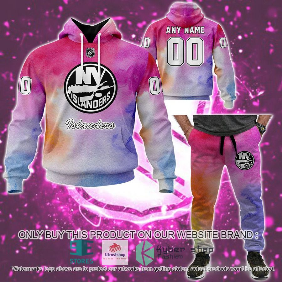 personalized breast cancer awareness nhl new york islanders hoodie long pants 1 78931
