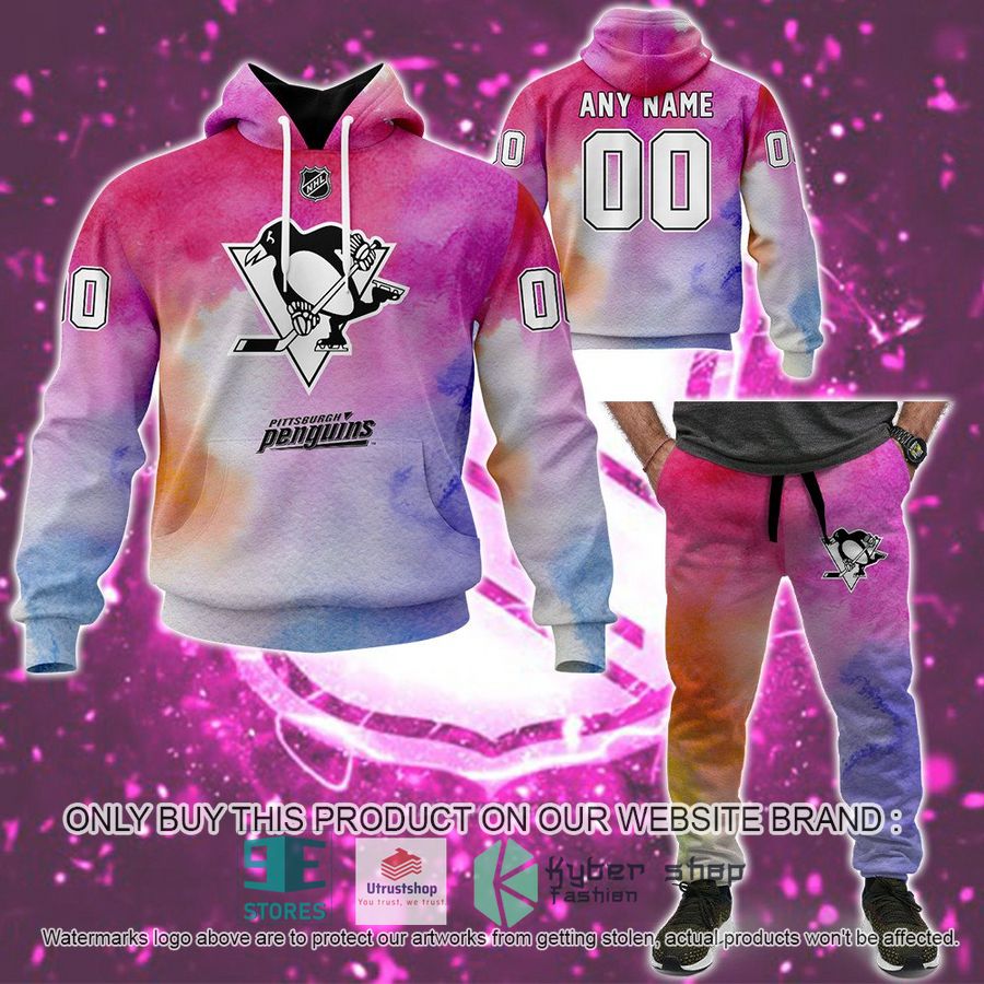NEW Personalized Breast Cancer Pittsburgh Penguins Sweatpants 9 personalized breast cancer awareness nhl pittsburgh penguins hoodie long pants 1 22011