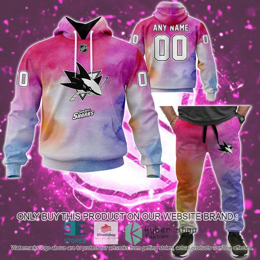 personalized breast cancer awareness nhl san jose sharks hoodie long pants 1 19267