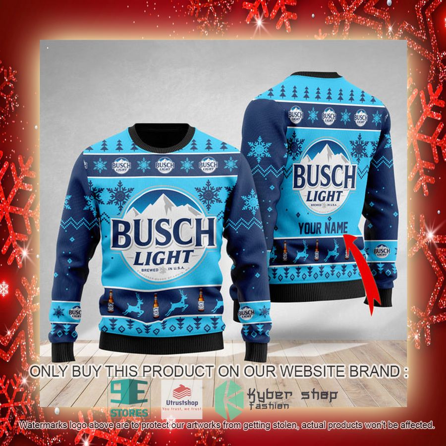 NEW Personalized Busch Light Christmas Ugly Sweater 3 personalized busch light ugly christmas sweater 3 78509