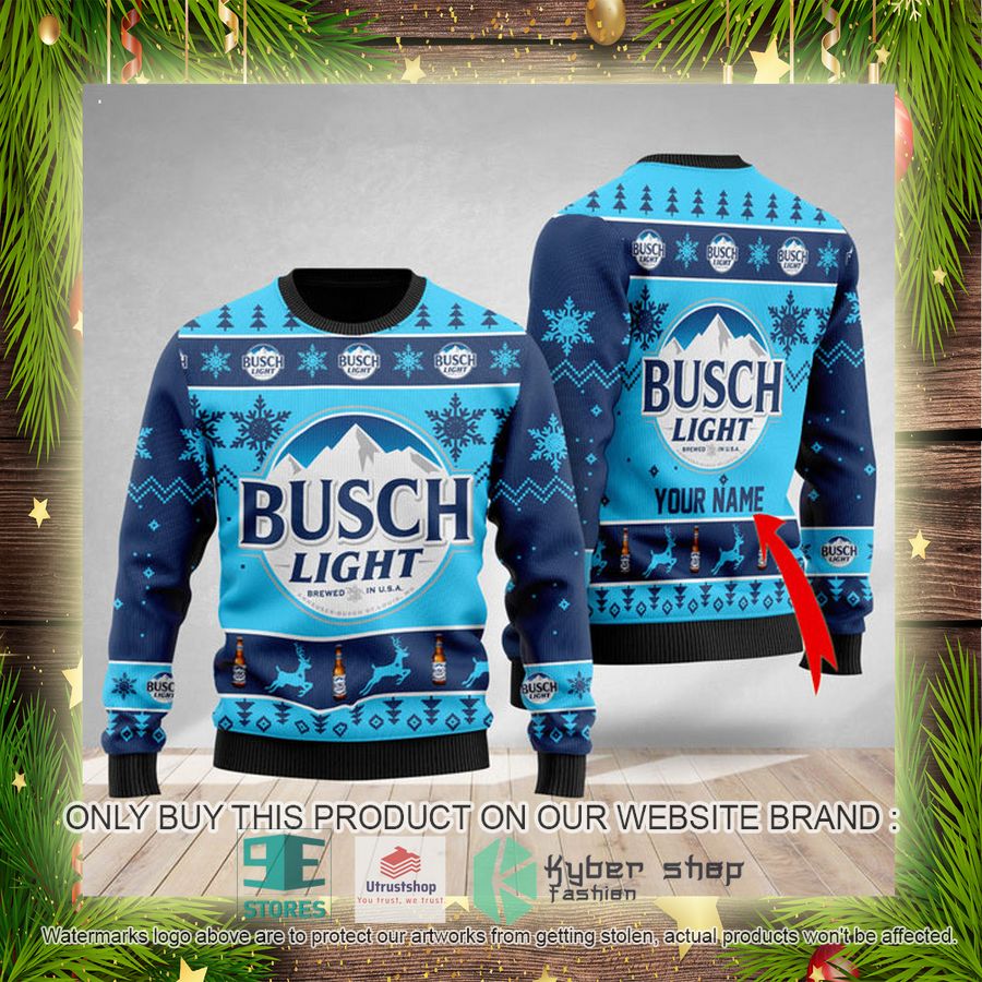 NEW Personalized Busch Light Christmas Ugly Sweater 4 personalized busch light ugly christmas sweater 4 73873