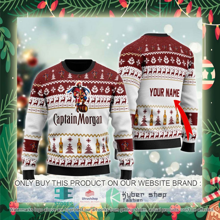 personalized captain morgan spirit ugly christmas sweater 2 9237