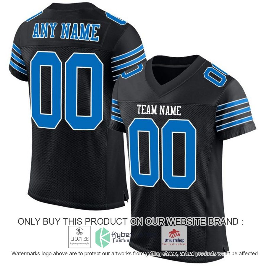 personalized carolina panthers black blue white football jersey 1 88704