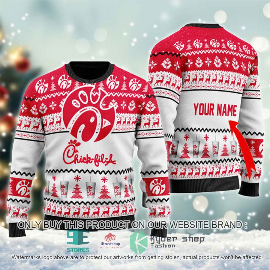 personalized chick fil a spirit ugly christmas sweater 1 24007