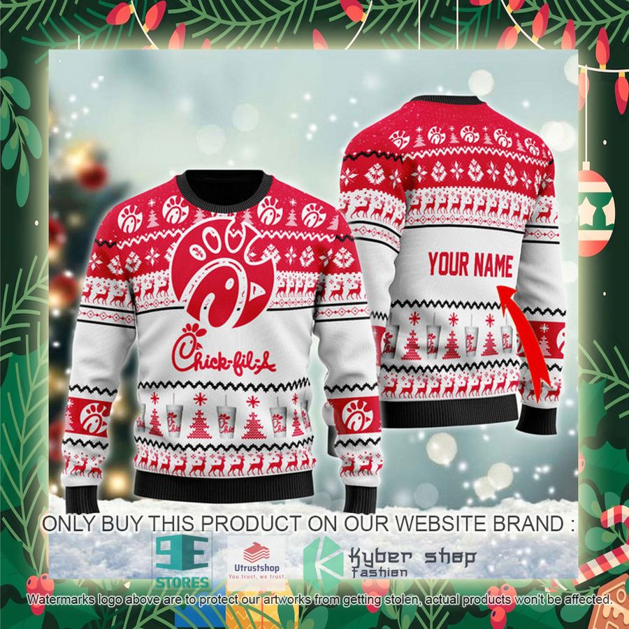 personalized chick fil a spirit ugly christmas sweater 2 60473