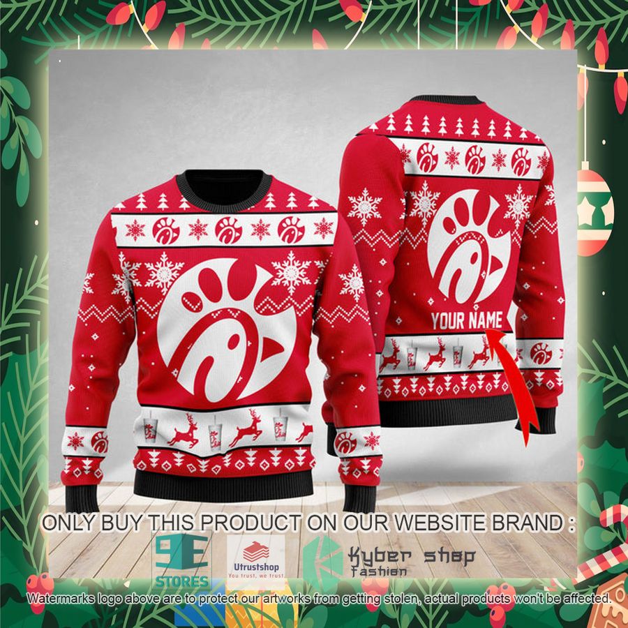 personalized chick fil a ugly christmas sweater 2 64488