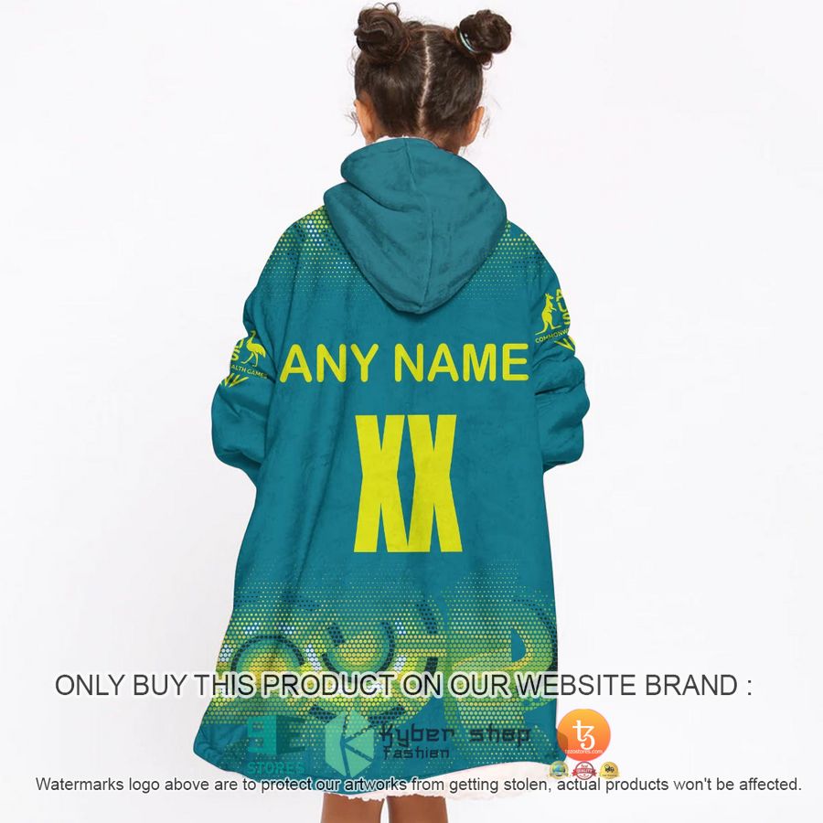 NEW Commonwealth Games Australia Diamonds Blue Custom Name Fleece Hoodie Blanket 5 personalized commonwealth games australia diamonds blue sherpa hoodie blanket 5 96626