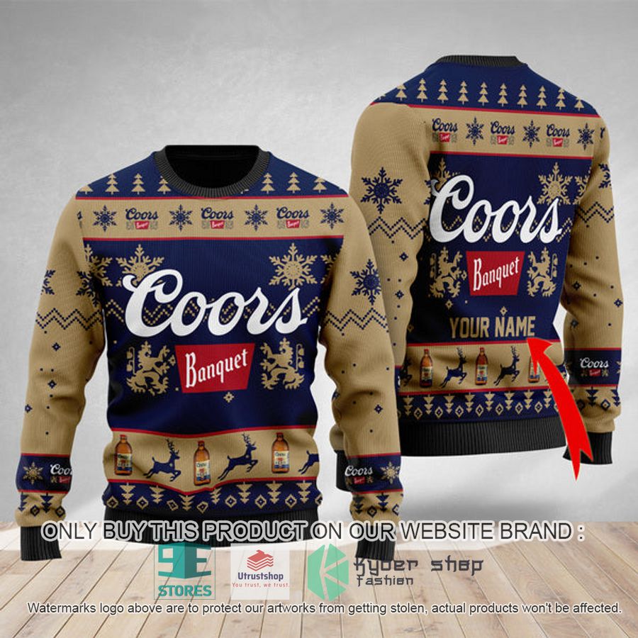 personalized coors banquet ugly christmas sweater 1 81098