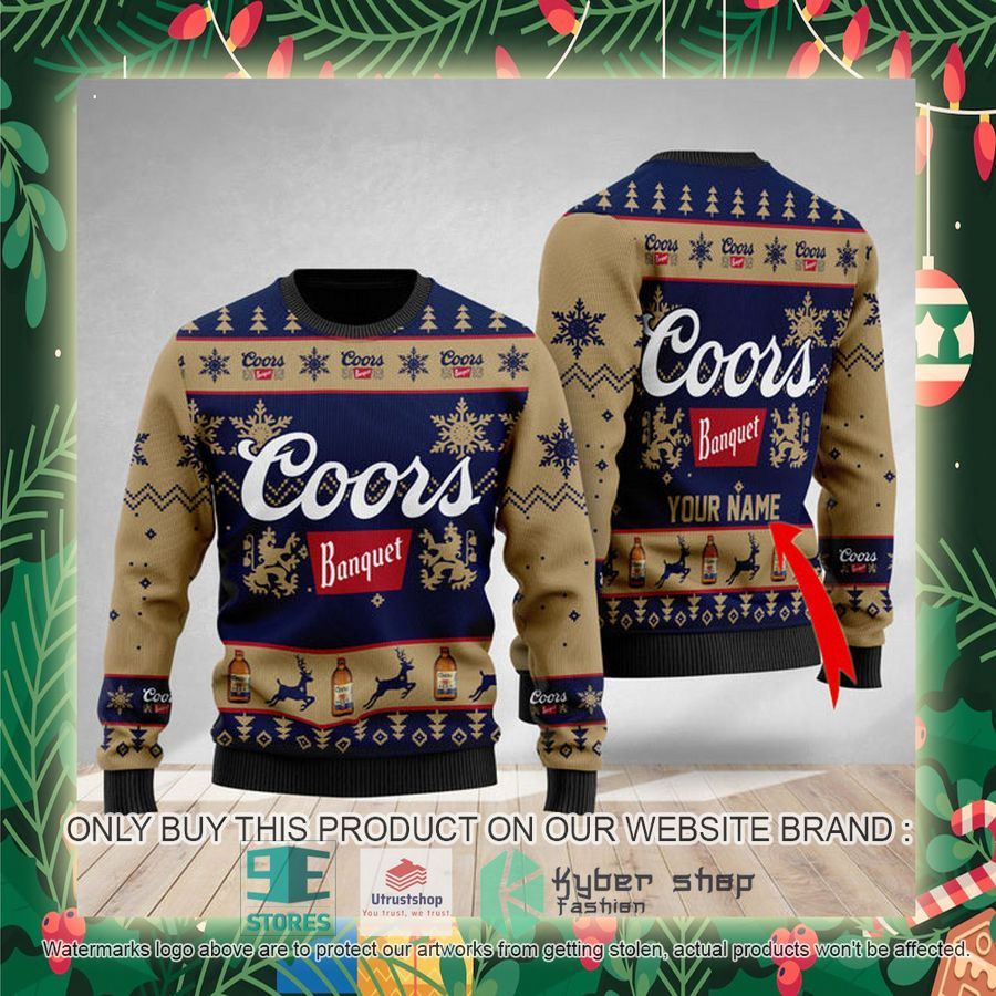 personalized coors banquet ugly christmas sweater 2 8371