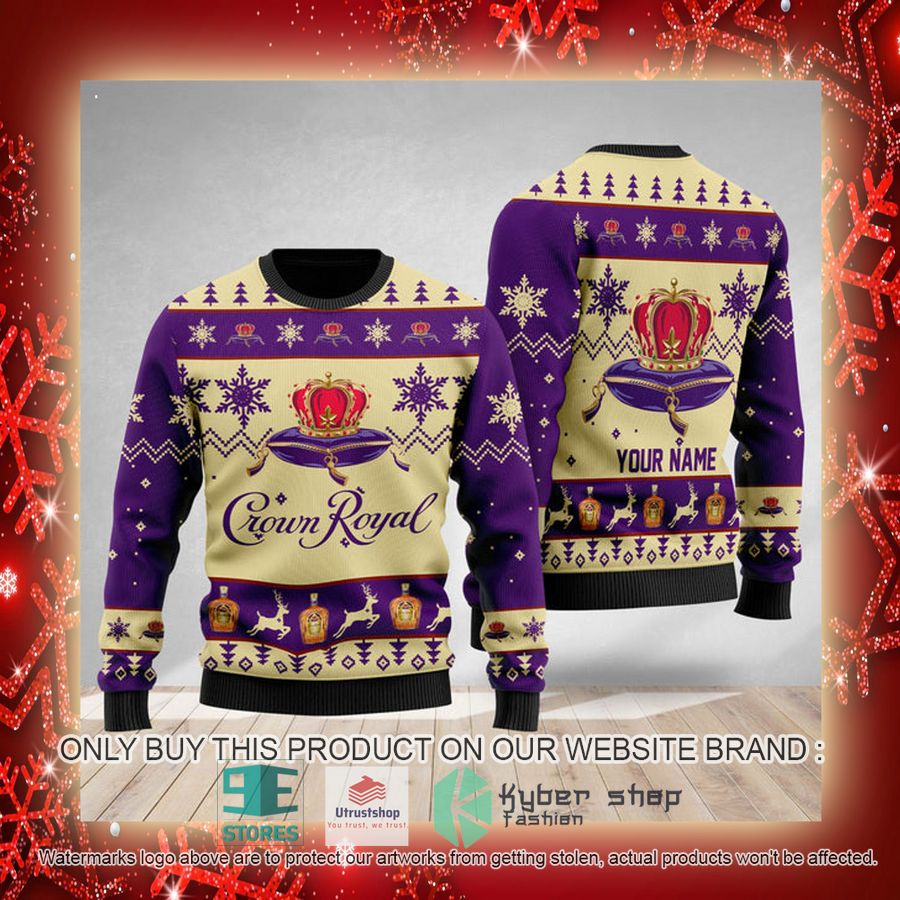 NEW Personalized Crown Royal Christmas Ugly Sweater 3 personalized crown royal ugly christmas sweater 3 3082