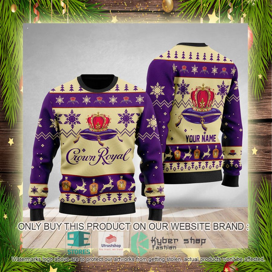 NEW Personalized Crown Royal Christmas Ugly Sweater 4 personalized crown royal ugly christmas sweater 4 68148