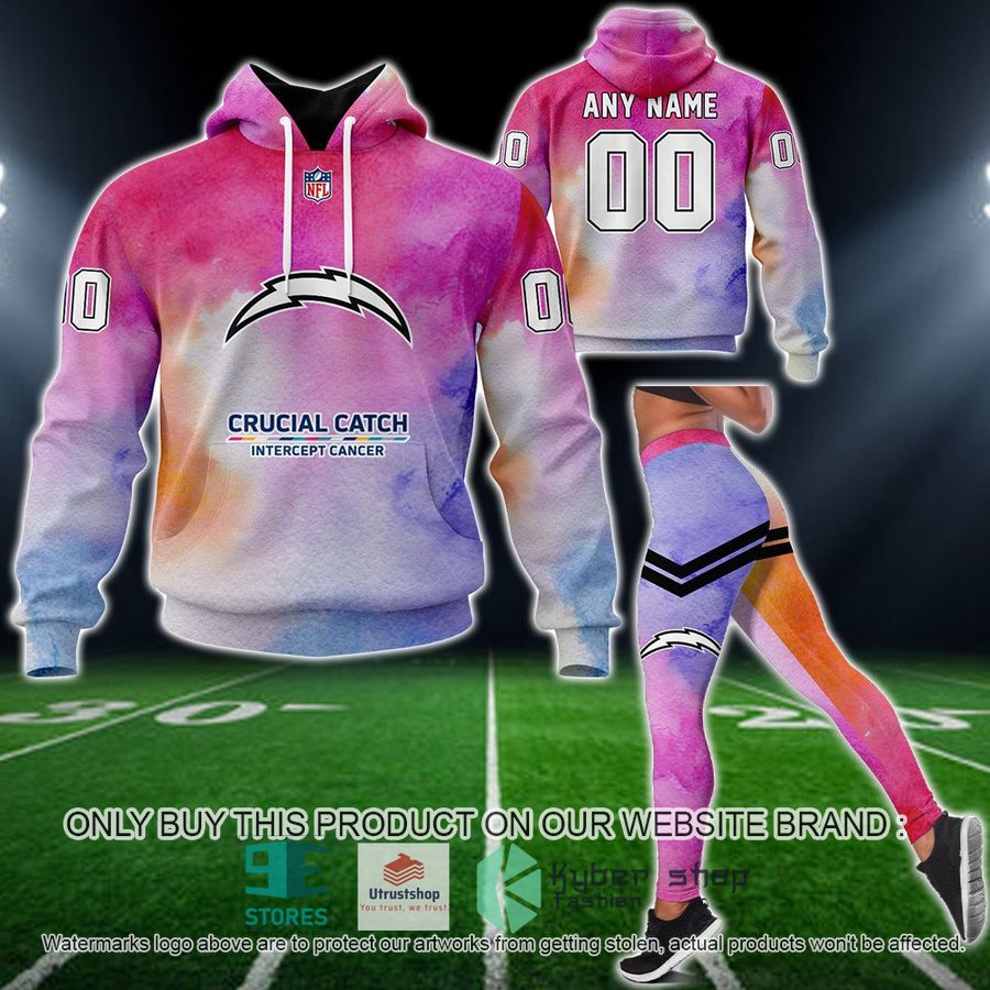 personalized crucial catch intercept cancer los angeles chargers hoodie long pants 1 39211