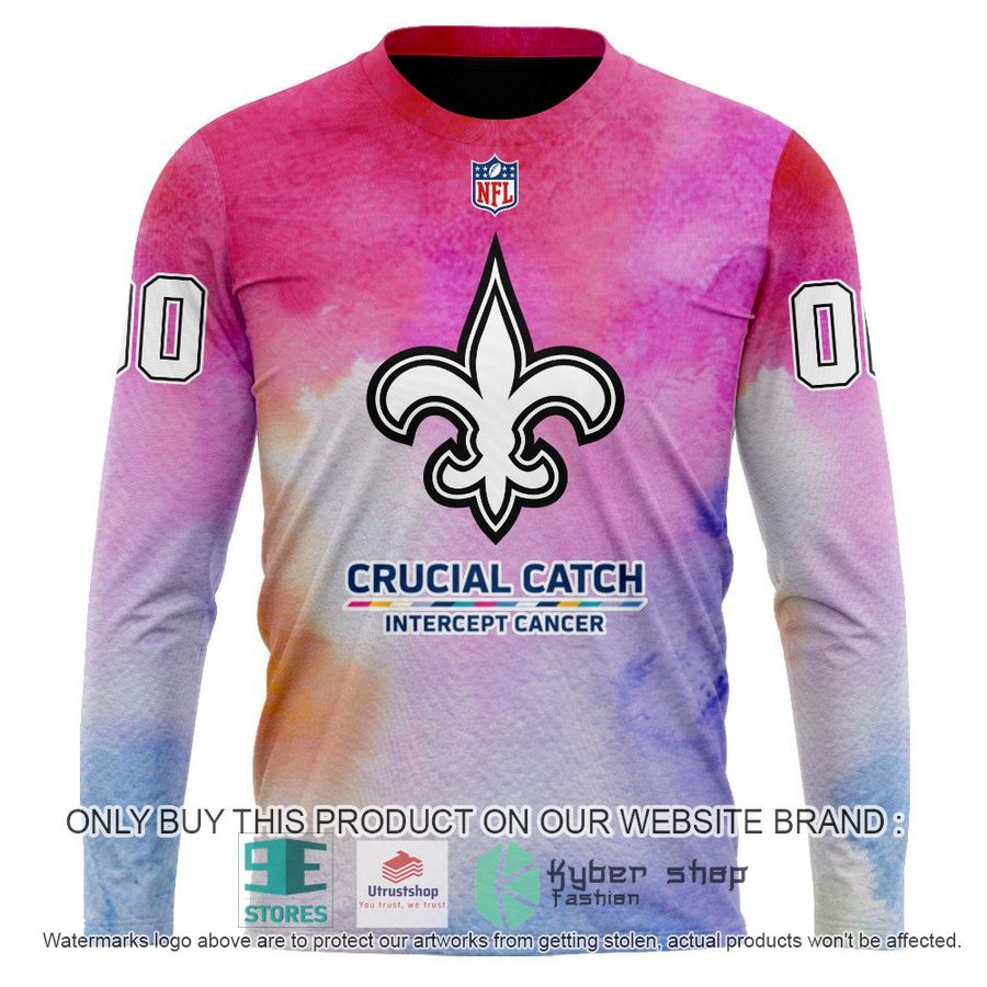 NEW Crucial Catch Intercept Cancer New Orleans Saints Custom Hoodie, Shirt 6 personalized crucial catch intercept cancer new orleans saints shirt hoodie 6 63493