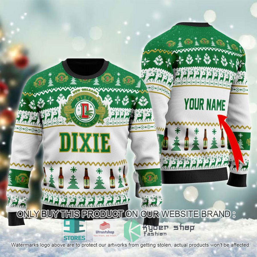 personalized dixie beer ugly christmas sweater 1 54182