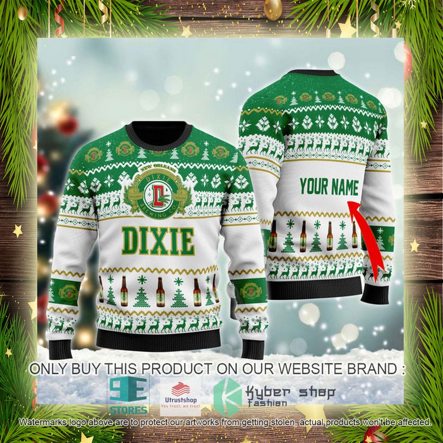 NEW Personalized Dixie Beer Christmas Ugly Sweater 4 personalized dixie beer ugly christmas sweater 4 88562