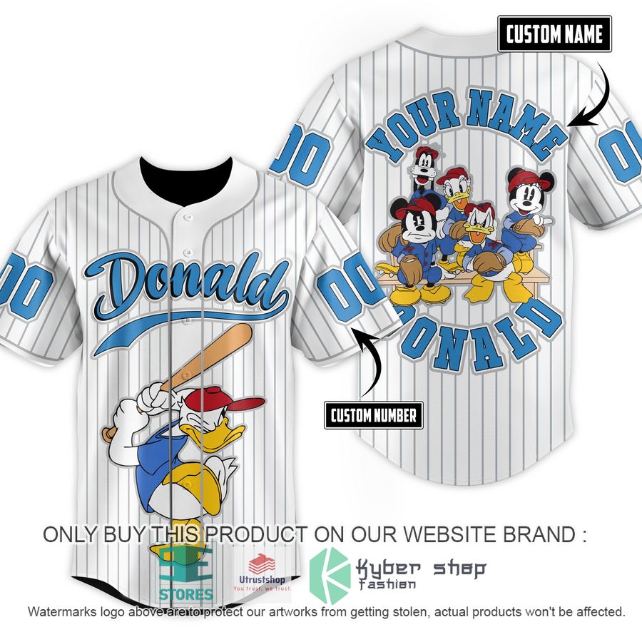 personalized donald duck striped baseball jersey 1 96940