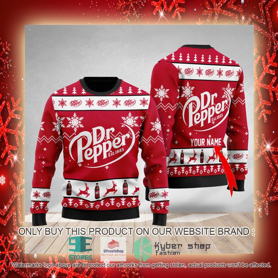 NEW Personalized Dr Pepper red Christmas Ugly Sweater 3 personalized dr pepper red ugly christmas sweater 3 19622