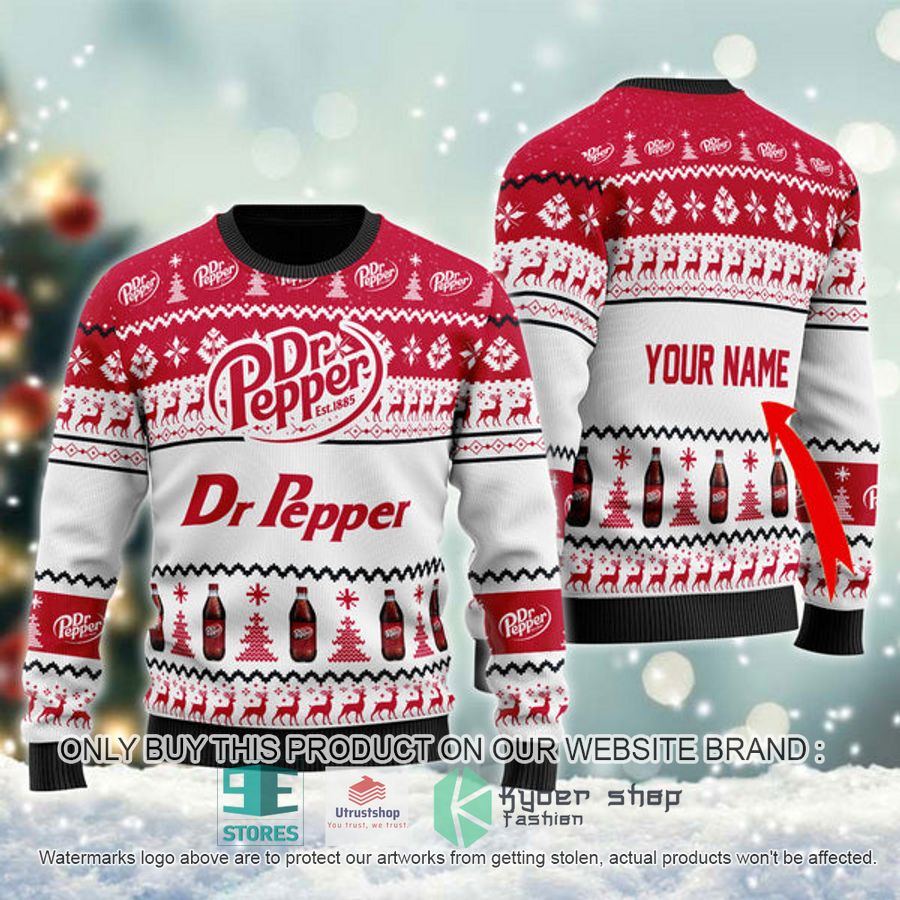 personalized dr pepper ugly christmas sweater 1 62523