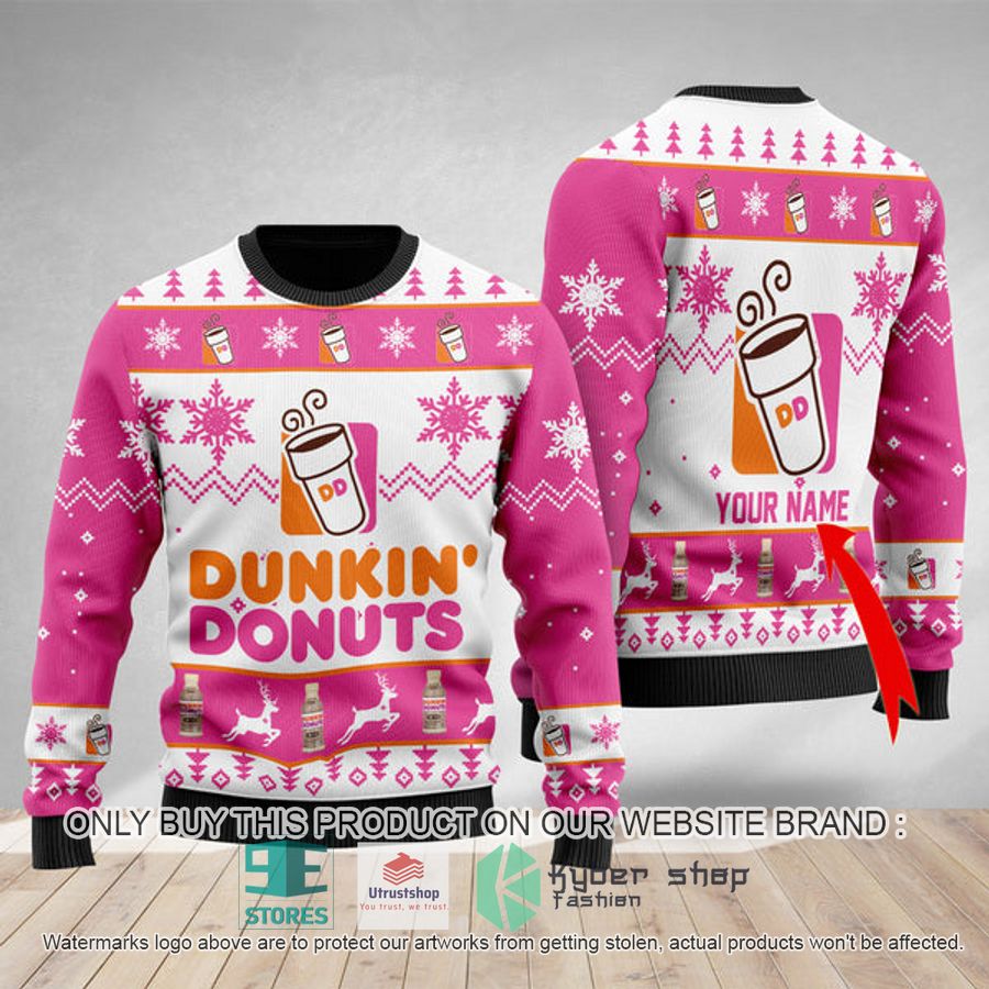 personalized dunkin donuts ugly christmas sweater 1 76221