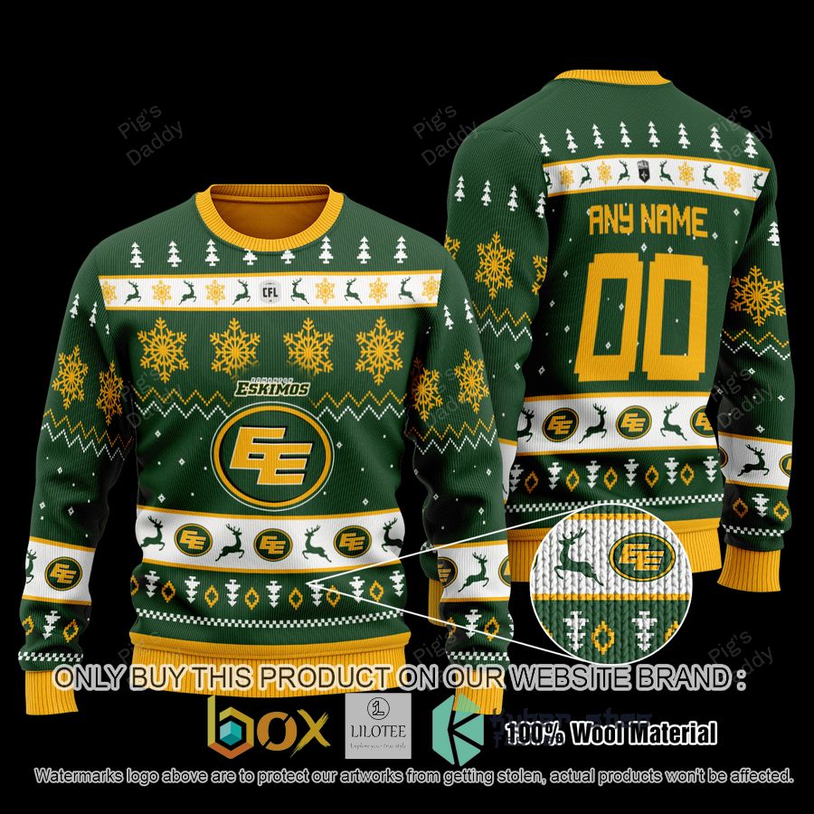 personalized edmonton eskimos wool sweater 1 75344