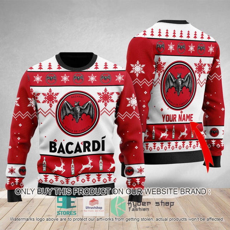 personalized funny bacardi rum ugly christmas sweater 1 86122
