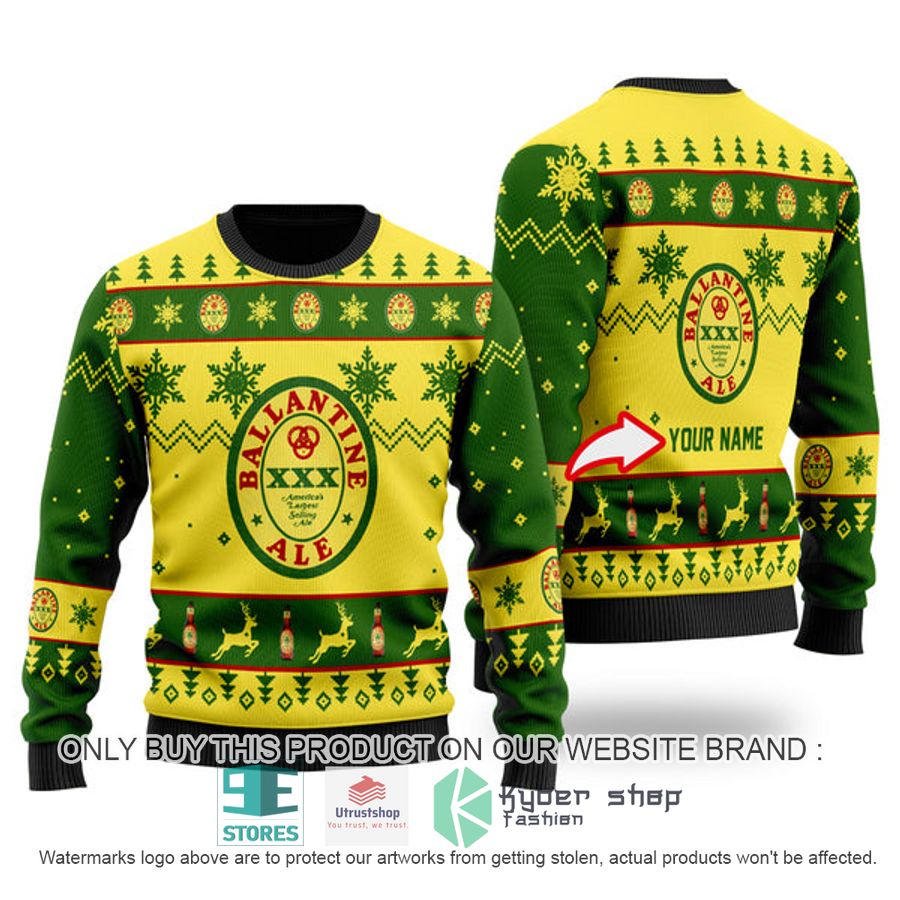 personalized funny ballantines whisky ugly christmas sweater 1 97746