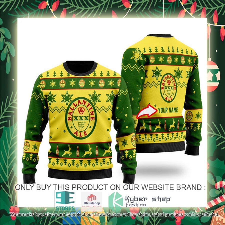 personalized funny ballantines whisky ugly christmas sweater 2 65991
