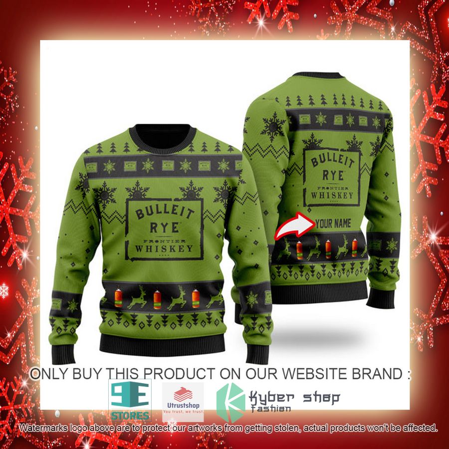 NEW Personalized Funny Bulleit Rye Christmas Ugly Sweater 3 personalized funny bulleit rye ugly christmas sweater 3 66719