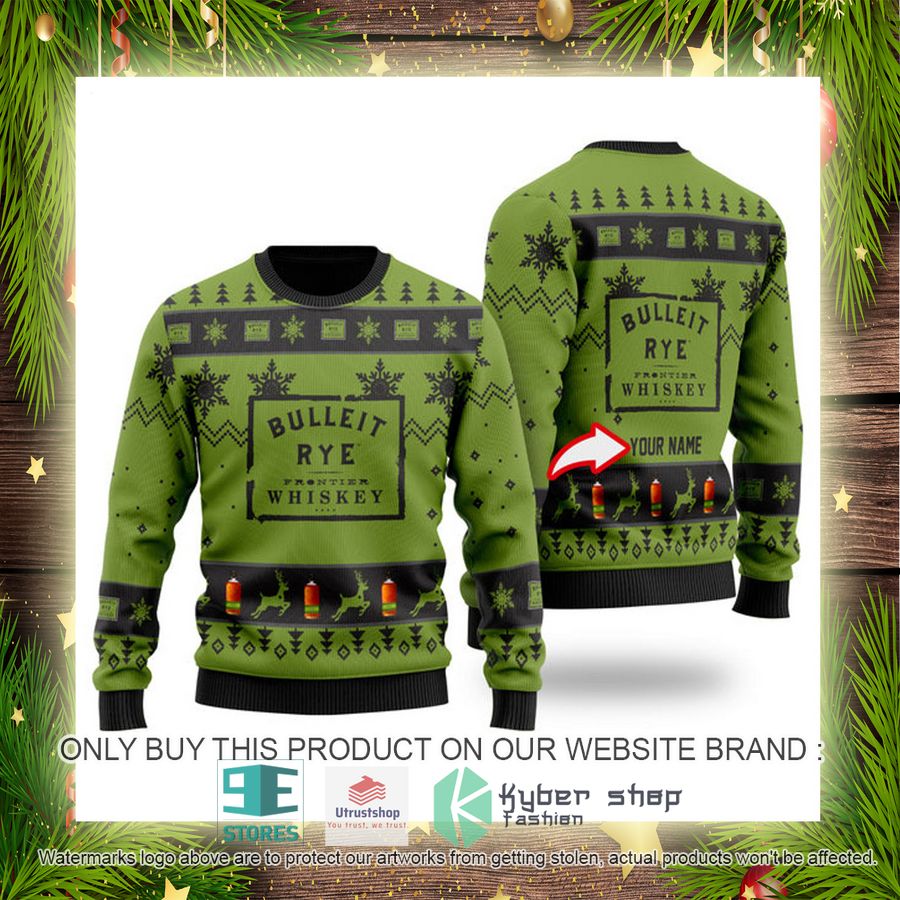 NEW Personalized Funny Bulleit Rye Christmas Ugly Sweater 4 personalized funny bulleit rye ugly christmas sweater 4 98171