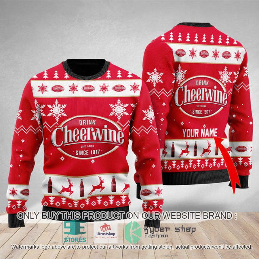personalized funny cheerwine ugly christmas sweater 1 22259