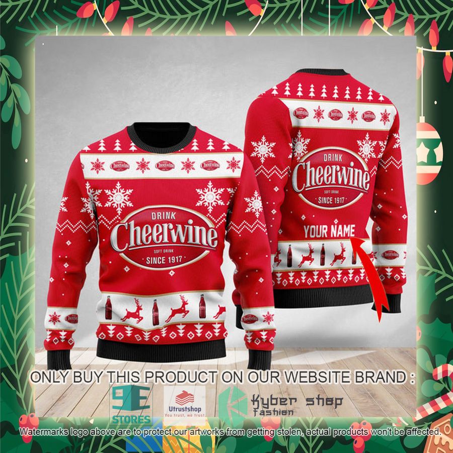 personalized funny cheerwine ugly christmas sweater 2 65960