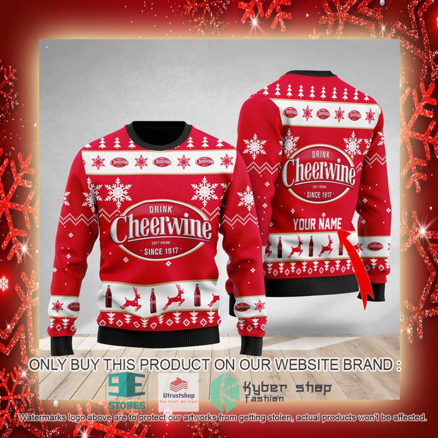 NEW Personalized Funny Cheerwine Christmas Ugly Sweater 3 personalized funny cheerwine ugly christmas sweater 3 29112