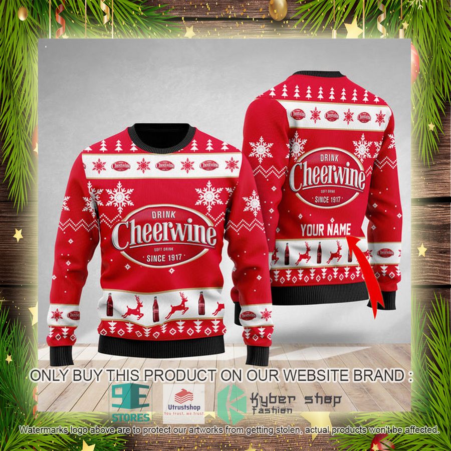 NEW Personalized Funny Cheerwine Christmas Ugly Sweater 4 personalized funny cheerwine ugly christmas sweater 4 19049