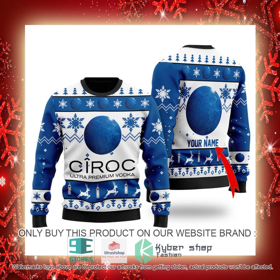 NEW Personalized Funny Ciroc Vodka Christmas Ugly Sweater 3 personalized funny ciroc vodka ugly christmas sweater 3 15822