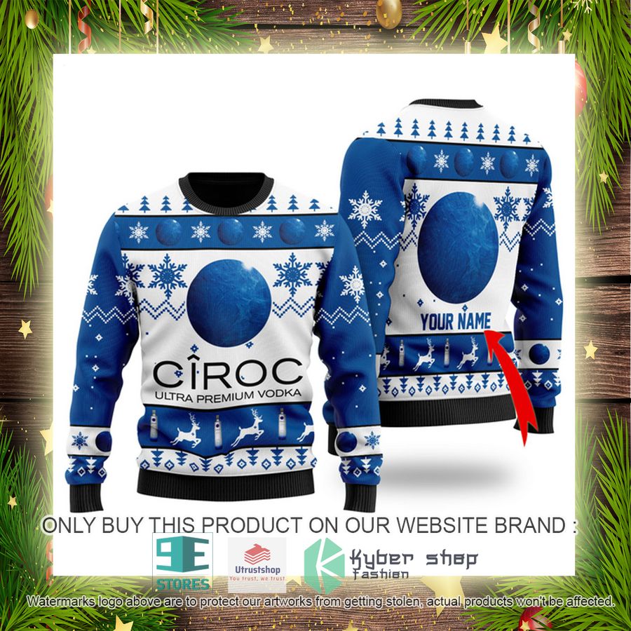 NEW Personalized Funny Ciroc Vodka Christmas Ugly Sweater 4 personalized funny ciroc vodka ugly christmas sweater 4 41269