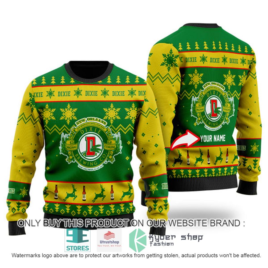 personalized funny dixie beer ugly christmas sweater 1 51307