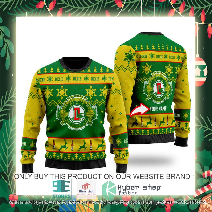 personalized funny dixie beer ugly christmas sweater 2 5650