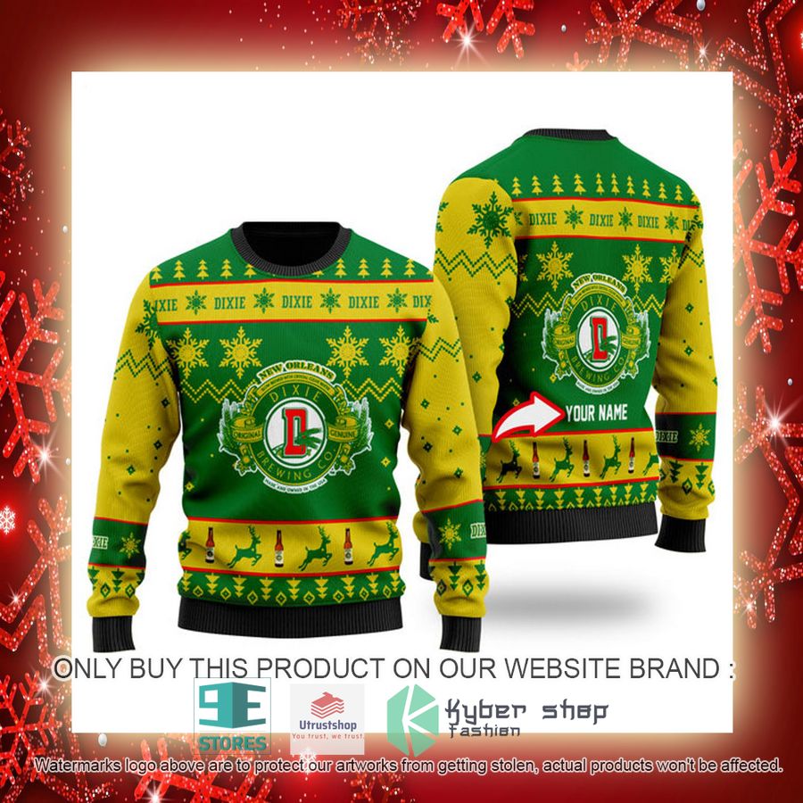 NEW Personalized Funny Dixie Beer Christmas Ugly Sweater 3 personalized funny dixie beer ugly christmas sweater 3 40449